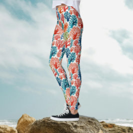 Legging Corais tropicais do oceano tropical coloridos mode