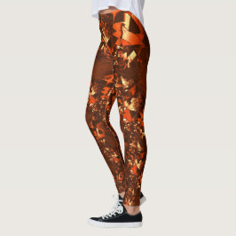 Legging Coral brilhante e acastanhado