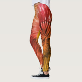 Legging Corante Vermelho e Laranja Psicodélico Starburst
