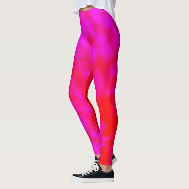 Legging Corante Vermelho E Rosa, (Esquerda)