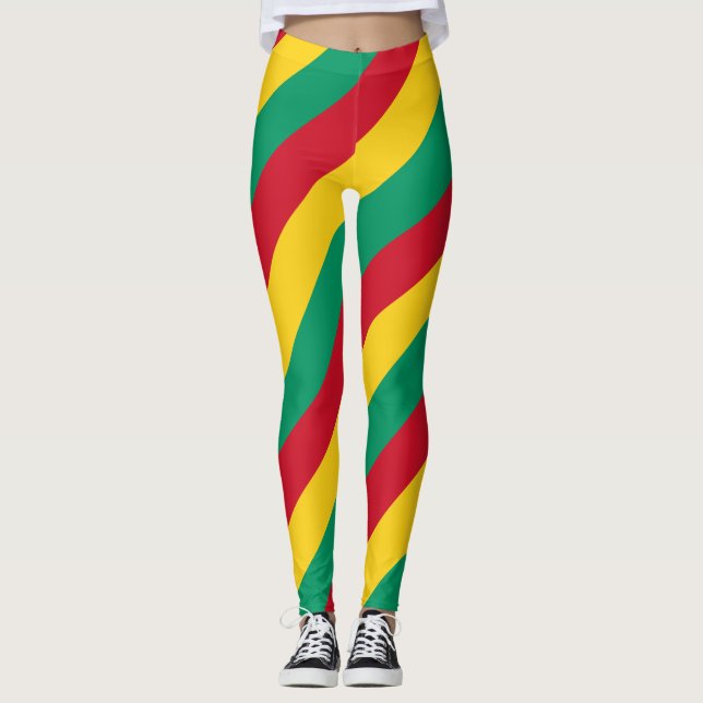 Legging Corantes de Bandeiras Nacionais da Guiné, com dist (Frente)