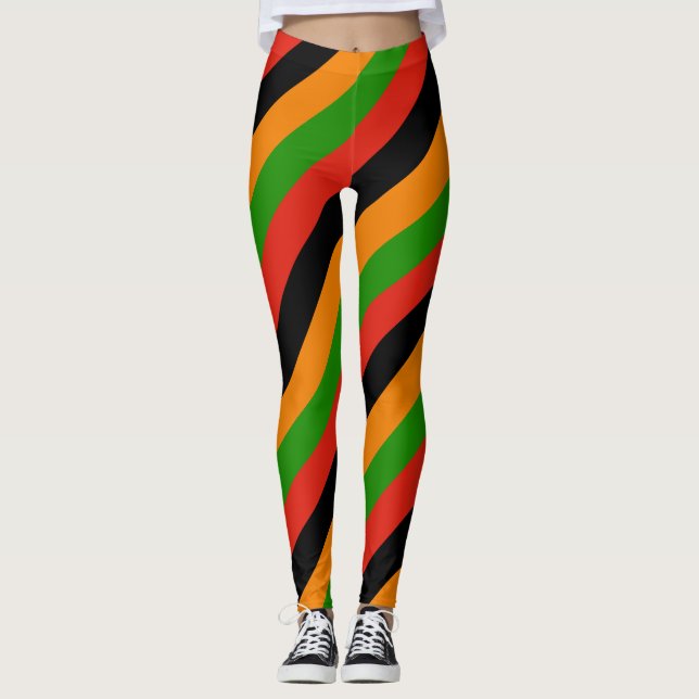 Legging Corantes de Bandeiras Nacionais da Zâmbia com dist (Frente)