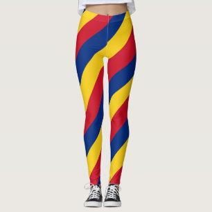 Legging Corantes Nacionais de Bandeiras da Romênia, com di