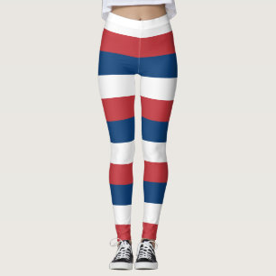 Legging Corantes Nacionais de Bandeiras da Sérvia Horizont