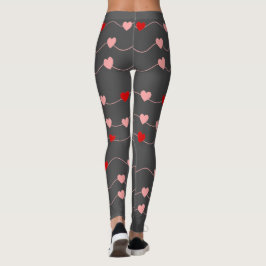 Legging Corda de Dia de os namorados Corta Vermelho Rosa R