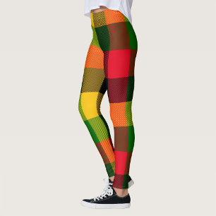 Legging Cores africanas Rasta Reggae Xadrez Padrão Design