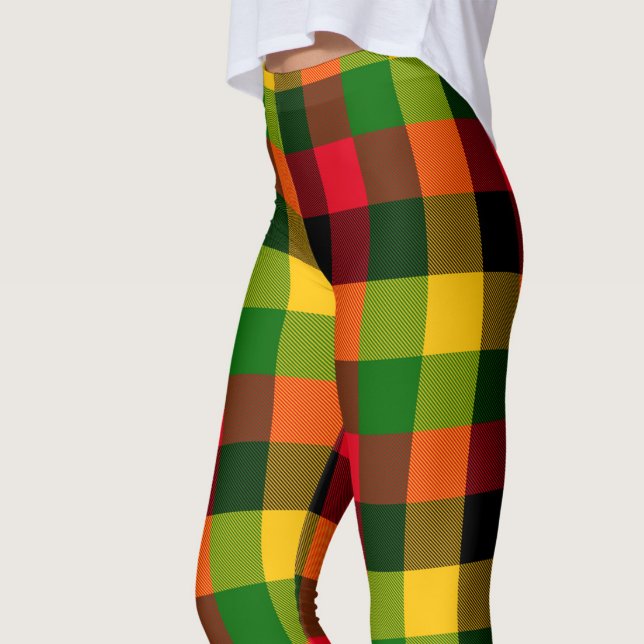 Legging Cores Africanas Rasta Reggae Xadrez Padrão Design (Criador carregado)