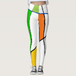 Legging Cores Brilhantes Geométricas Modernas<br><div class="desc">Cores brilhantes de blocos amarelos cor de laranja verde-menta em branco com linhas pretas e azuis com padrões geométricos de calças de leggings de yoga esportivas de moda feminina. Design feminina e chic para ela. Leggings coloridas de ioga - Calças de ioga - Roupas de ioga - Roupa de ioga...</div>
