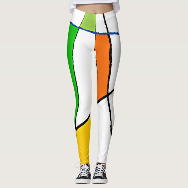 Legging Cores Brilhantes Geométricas Modernas (Frente)