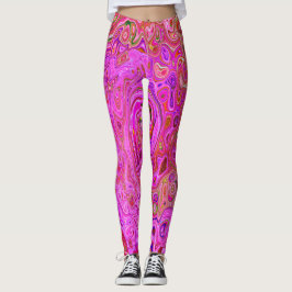 Legging Cores cor-de-rosa-quente marmoreadas Abstrato Rote