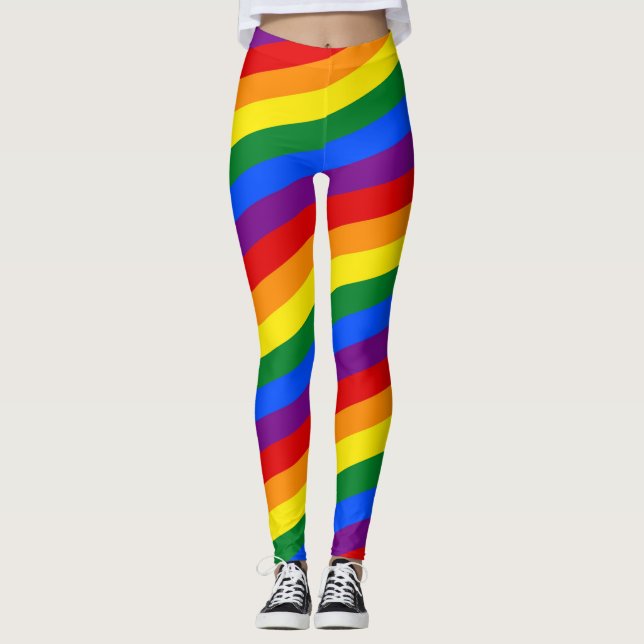 Legging CORES DA BANDEIRA ARCO-ÍRIS listras + suas ideias (Frente)
