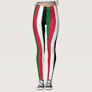 Legging Cores da Bandeira Nacional do Sudão em Listras Ver