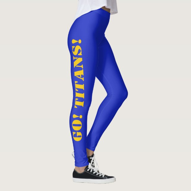 Legging CORES DA ESCOLA Cheerleader Dourada Azul (Direita)