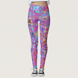Legging Cores de Arco-íris Abstrato Cósmico Ondulações Ret