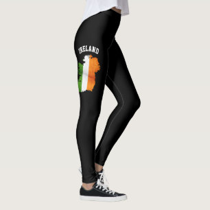 Legging Cores de bandeira do país da Irlanda, Na moda femi