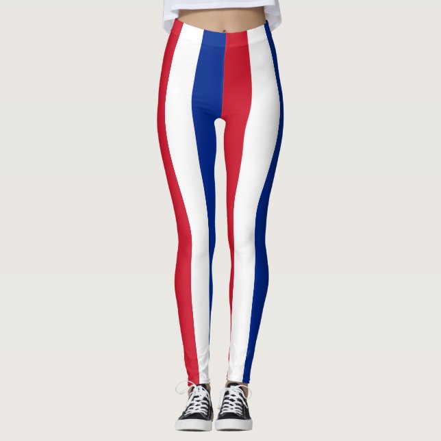 Legging Cores de Bandeira Nacionais Cuba Verticais (Frente)