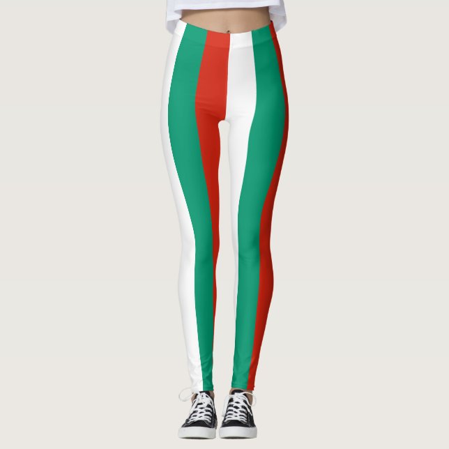 Legging Cores de Bandeira Nacionais da Bulgária Verticais (Frente)