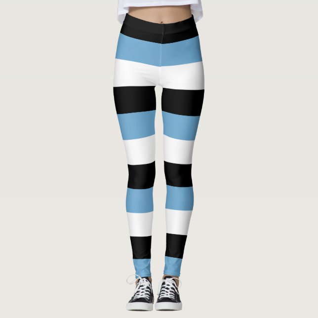 Legging Cores de Bandeira Nacionais do Botsuana Horizontal (Frente)