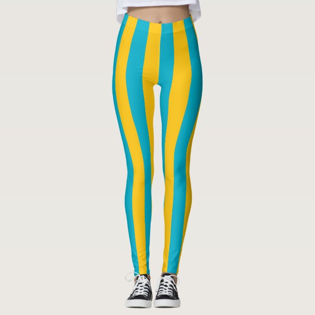 Legging Cores de Bandeira Nacionais do Cazaquistão Vertica (Frente)