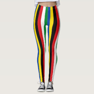 Legging Cores de Bandeira Nacionais do Sudão do Sul Vertic