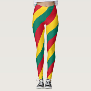 Legging Cores de Bandeira Nacionais dos Camarões, com dist