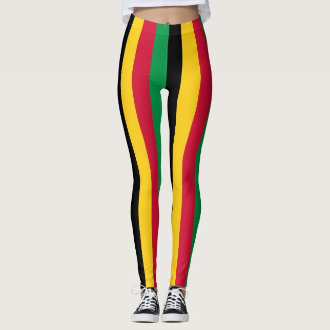 Legging Cores de Bandeira Nacionais Vanuatu Verticais Stri (Frente)