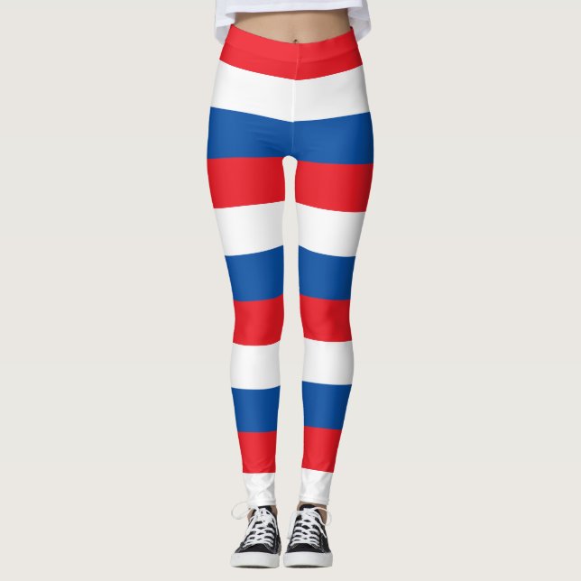 Legging Cores de Bandeiras Nacionais da Eslováquia Horizon (Frente)