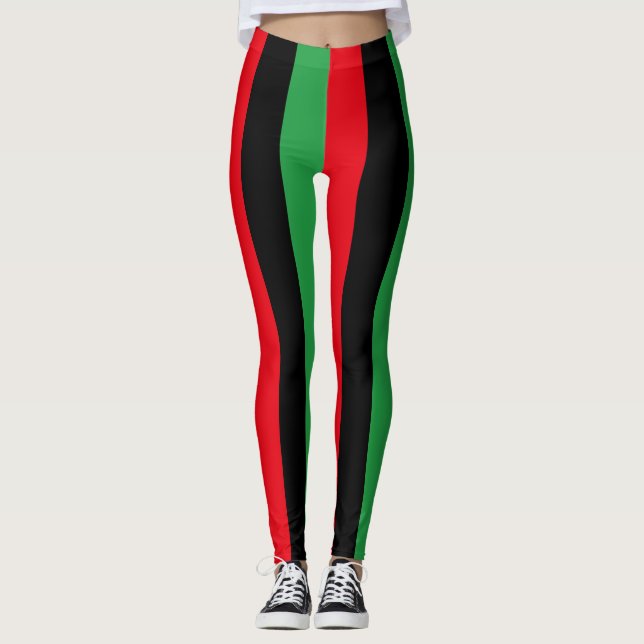 Legging Cores de Bandeiras Nacionais da Líbia Verticais (Frente)