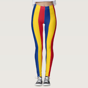 Legging Cores de Bandeiras Nacionais da Romênia Verticais