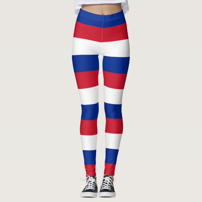 Legging Cores de Bandeiras Nacionais de Cuba Horizontais (Frente)