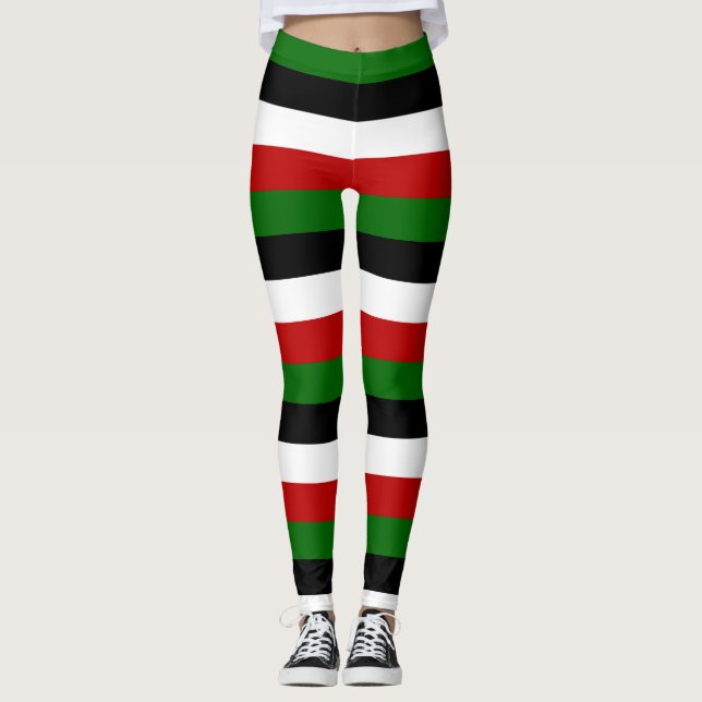 Legging Cores de Bandeiras Nacionais Quênia Horizontais (Frente)