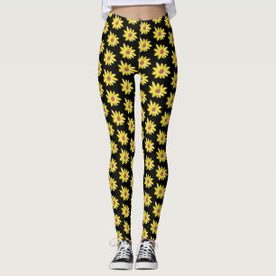 Legging Cores De Cana-De-Sol Pintados À Mão Vibrantes