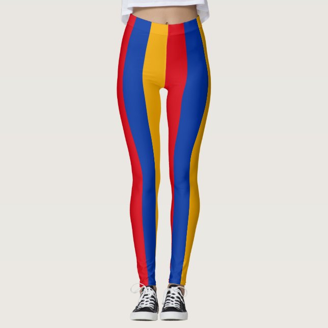 Legging Cores de Sinalizador Nacional Armênia - Vertical S (Frente)
