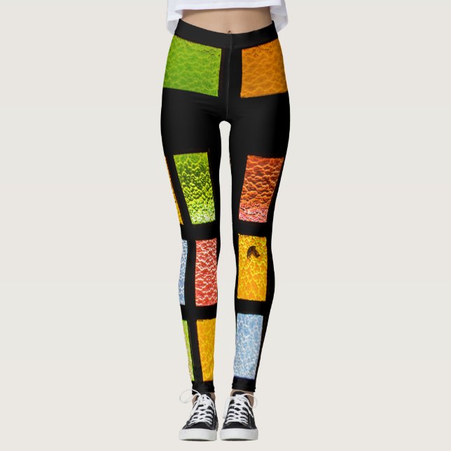 Legging cores de vitral de janela (Frente)