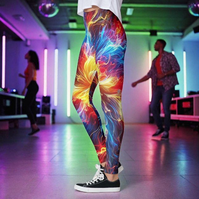 Legging Cores do Brilho de Relâmpago Elétrico (Criador carregado)