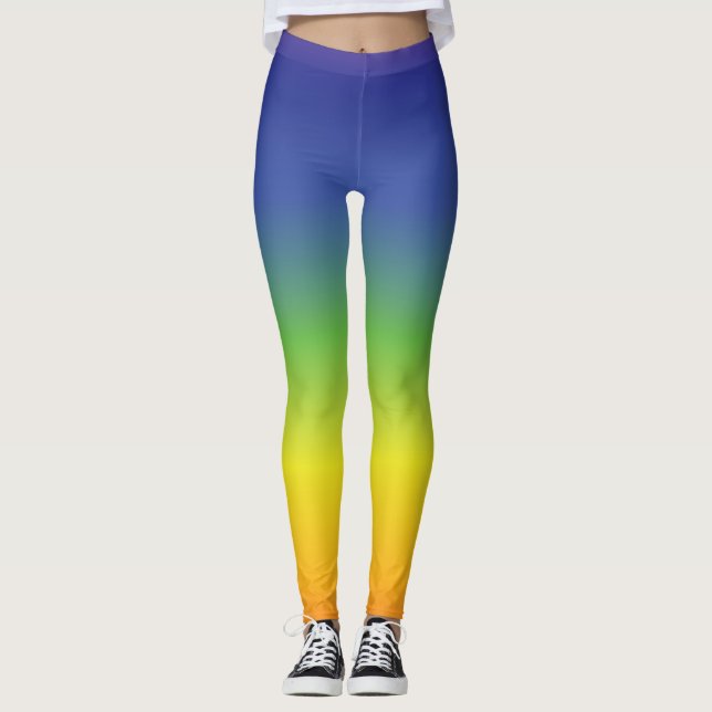 Legging Cores do Chakra Yoga Meditação Energia de Cura  (Frente)