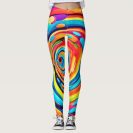 Legging Cores giratórias no túnel psicodélico