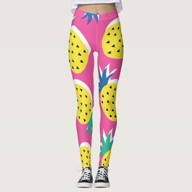 Legging Cores Loucas De Abacaxi: Pop-Arte Infantil. (Frente)