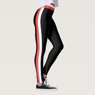 Legging Cores Personalizadas - Esportes Lados Vermelho e B