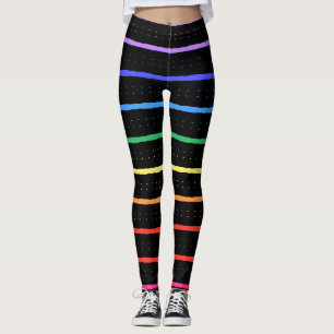 Legging Cores Preto Elegante e Arco-íris