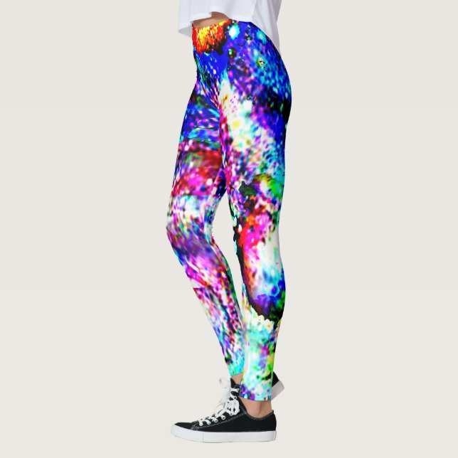 Legging Cores Psicodélicas Loucas, Pernas Coloridas de Mul (Esquerda)