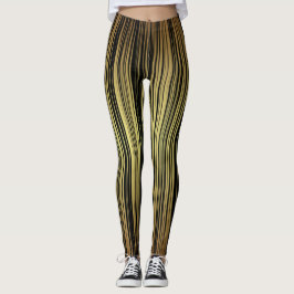 Legging Cores verticais do preto do amarelo do teste