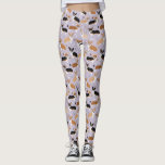 Legging Corgi - Patas-Cachorros e Leggens-Ossos<br><div class="desc">Cães de Corgi, bonitos, com casaco de cor vermelha e tripla, com estampas de pata e padrão de ossos de cães.</div>