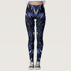 Legging cornos da selva de quatrefoil tribal floral fantá