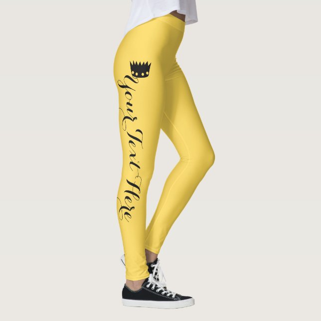 Legging Coroa Amarela Mostarda Personalizada (Direita)