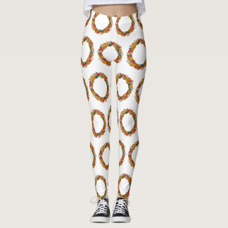 Legging Coroa de Folhas de Outono Circular