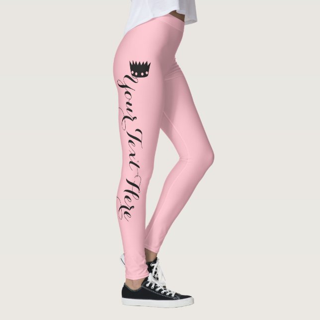 Legging Coroa Personalizada Bege Rosa (Direita)