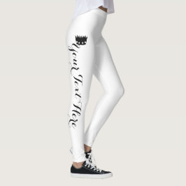 Legging Coroa Personalizada Branco Preto