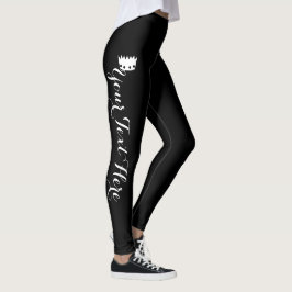 Legging Coroa Personalizada Nome Preto