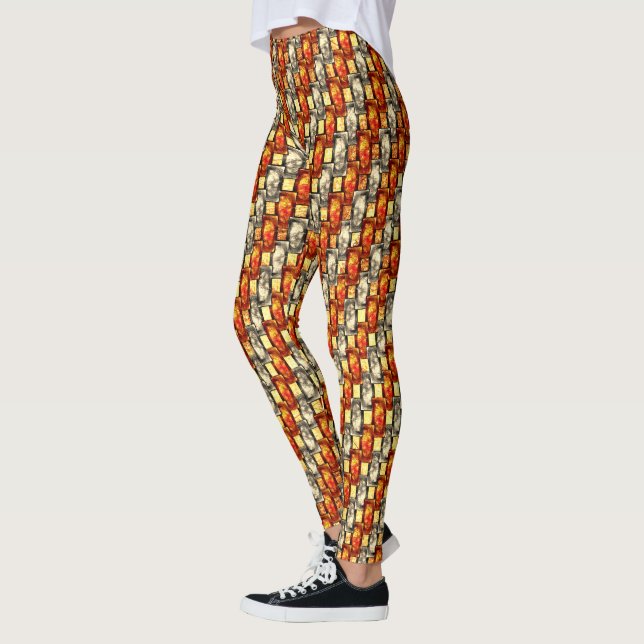 Legging Corpo retangular esculpido avermelhado e bege alin (Esquerda)